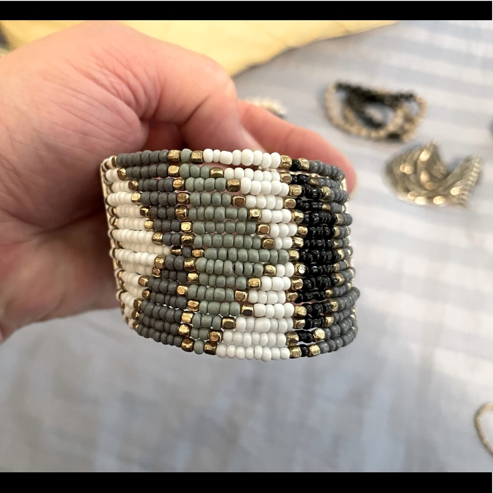 Trades of Hope seed bead coil cuff bracelet